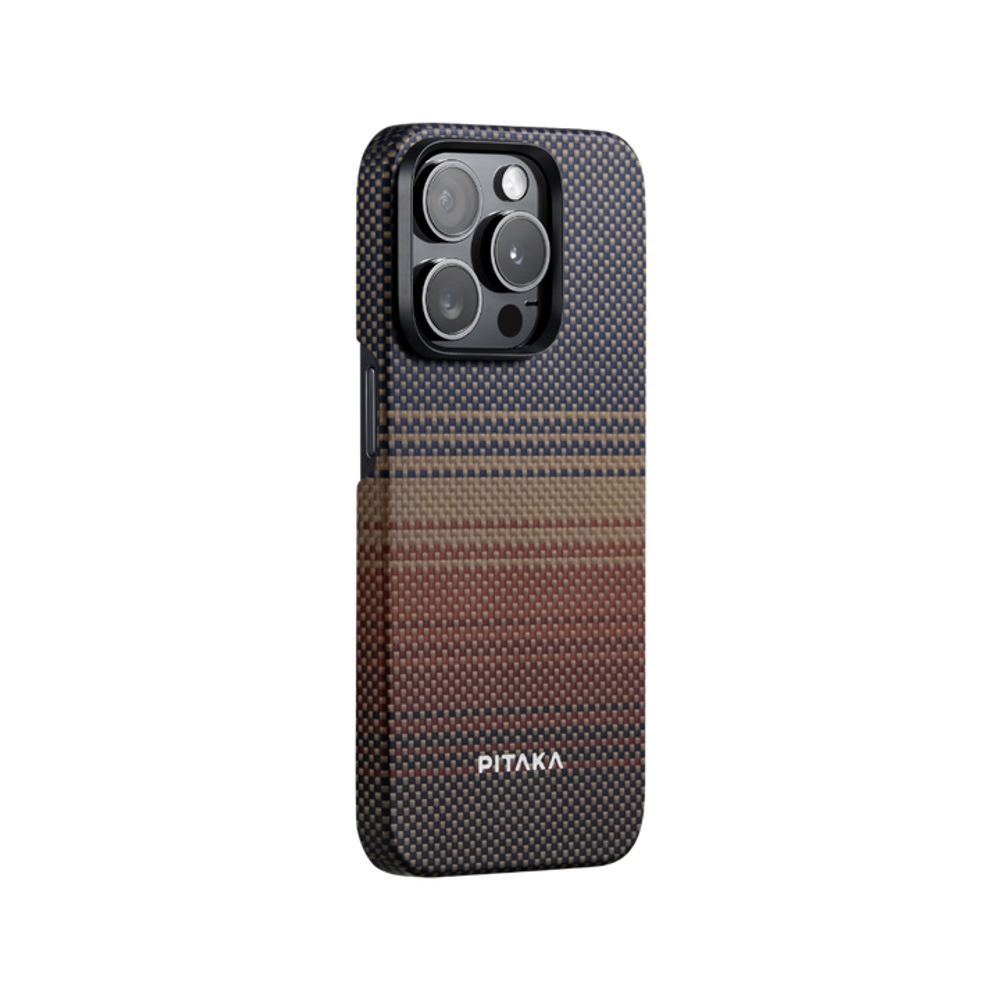 Чехол Pitaka Fusion Weaving MagEZ Case 4 для iPhone 15 Pro Max Sunset (Коричневый)