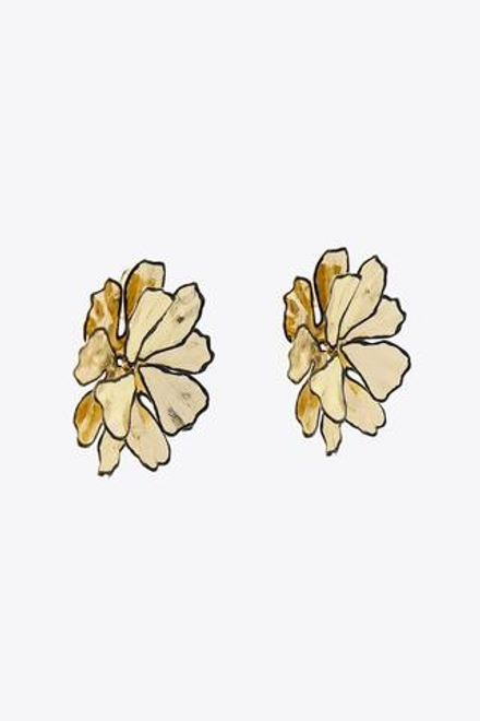 ZARA СЕРЬГИ «ЦВЕТЫ» С ТЕКСТУРОЙ, ЗОЛОТИСТЫЙ