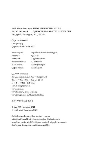 Qərb cəbhəsində yenilik yoxdur