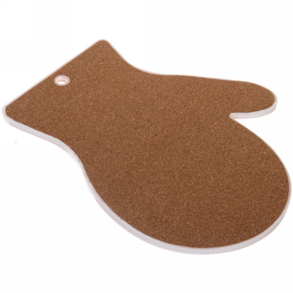 Подставка под горячее керамика «Варежка» 20*25см Дед Мороз с подарком