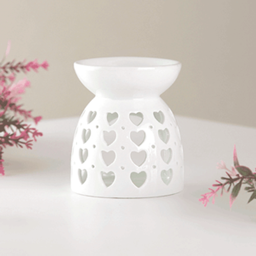 Аромалампа «Классика» 8,5 см (резные сердца, белая)