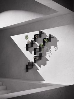 Набор металлических настенных полок Montage, 2 шт., черные