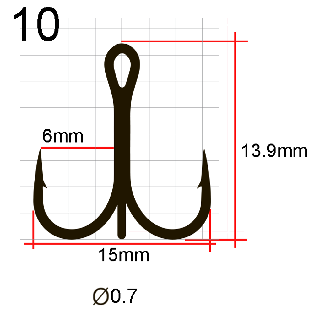 Крючки Saikyo тройн.7001G № 10 (25шт)