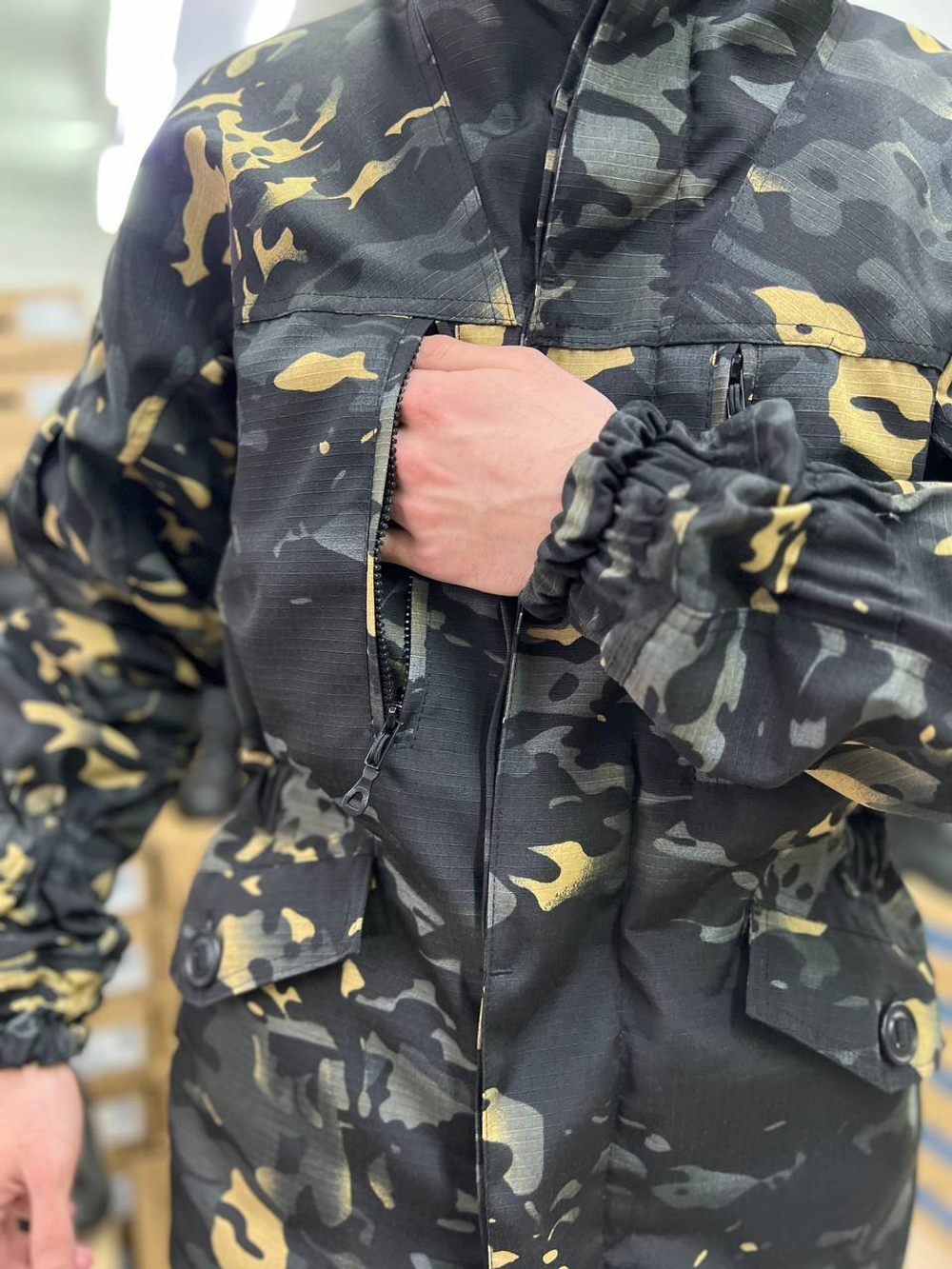 Костюм Горка 6 флис лайт / осень-зима / чёрный мультикам 1