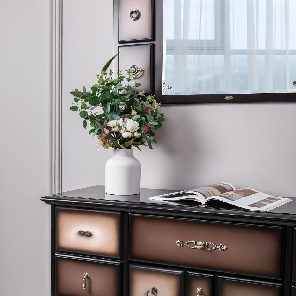 Комод Пандора - 2 с 4 ящиками и 2 полками Орех Оберджин Шоколад