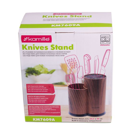 Подставка для ножей двойная 22 см. Kamille КМ-7609А