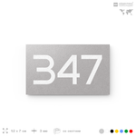 Номер на дверь 347, табличка на дверь для офиса, квартиры, кабинета, аудитории, склада, серая 120х70 мм, Айдентика Технолоджи