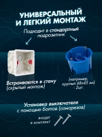 Розетка двойная с заземлением из закаленного стекла