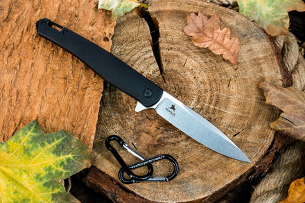 Нож складной Kizlyar Supreme HUSSAR VG-10 (Cryo) SW G10-BH (Stonewash, G10 Black Handle)