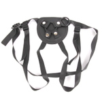 Черные трусики для страпона на регулируемых ремешках (Цвет: черный)