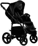 Детская коляска Indigo Impulse Eco 3 в 1 с автокреслом Avionaut Cosmo Beige Ie08 черная кожа/черный