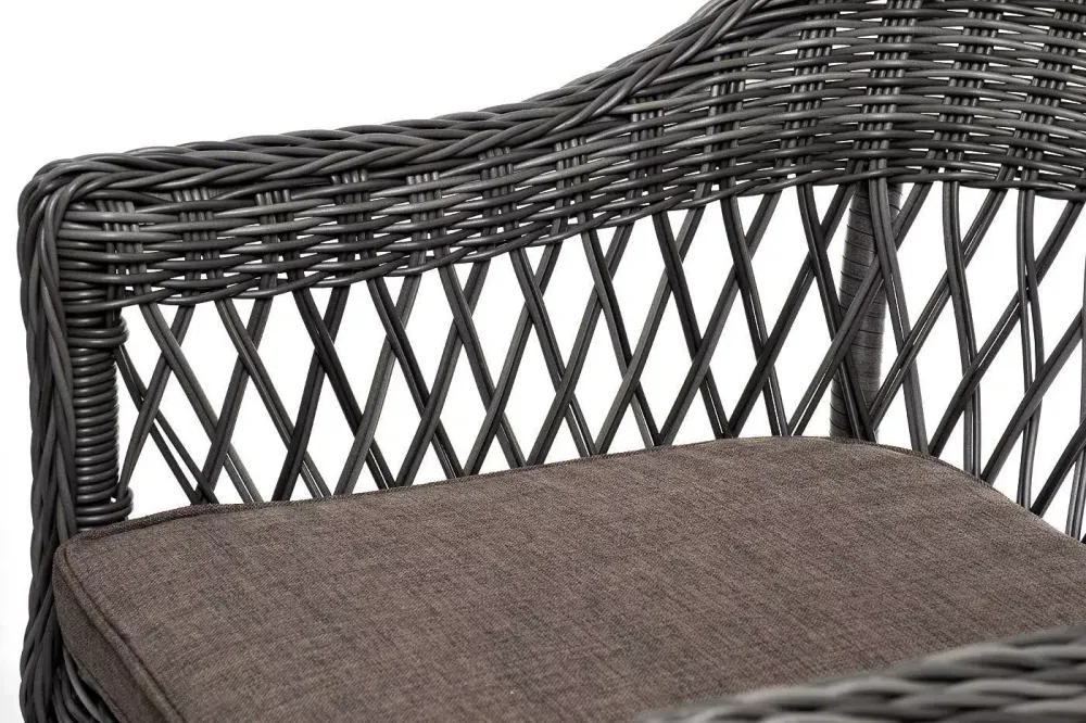 "Дольче" обеденная группа из искусственного ротанга, цвет графит