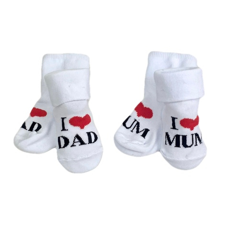 Носочки "I ♡ DAD" "I ♡ MUM" 2 пары