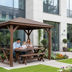 Стол обеденный садовый Осло, деревянный из массива сосны, 210х103 см, венге