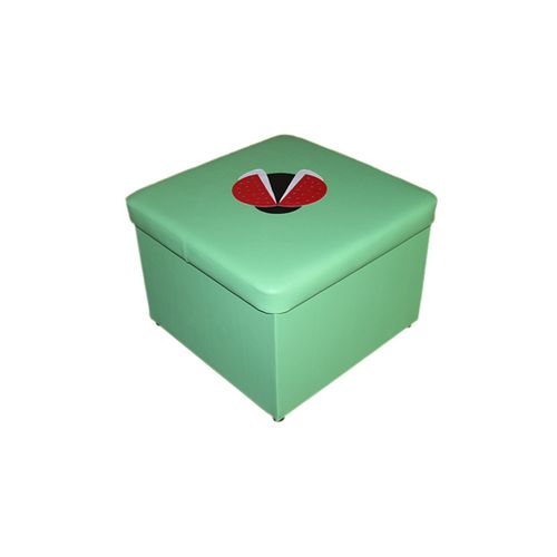 Пуф с аппликацией квадратный (с ящиком для игрушек) салатовый