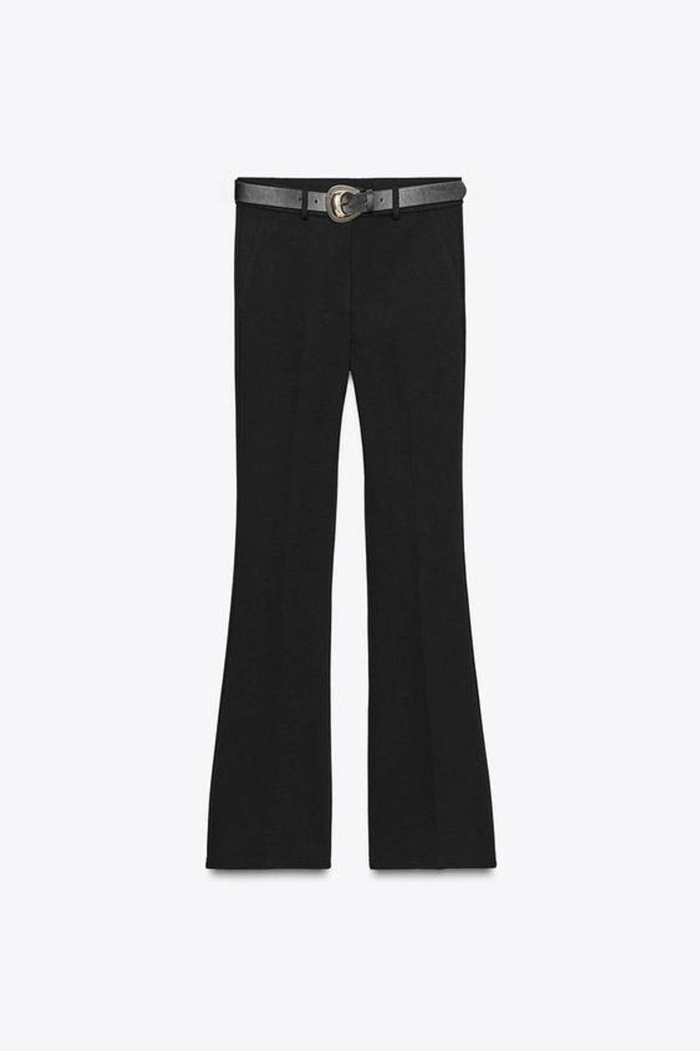 ZARA ЛЕГИНСЫ FLARE С РЕМНЕМ, ЧЕРНЫЙ