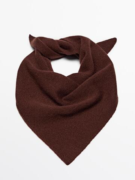 Massimo Dutti Бандана из 100% кашемира, коричневый