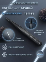 Пинцет для бровей Staleks Pro 11 Type 5b (точечный), черный
