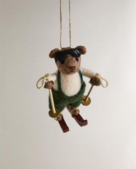 ZARA HOME ЕЛОЧНОЕ УКРАШЕНИЕ ИЗ ФЕТРА "МЫШОНОК-ЛЫЖНИК", КОРИЧНЕВЫЙ