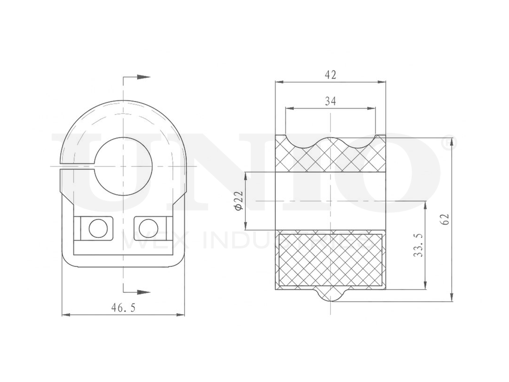 Втулка переднего стабилизатора UNIO RMP-10056