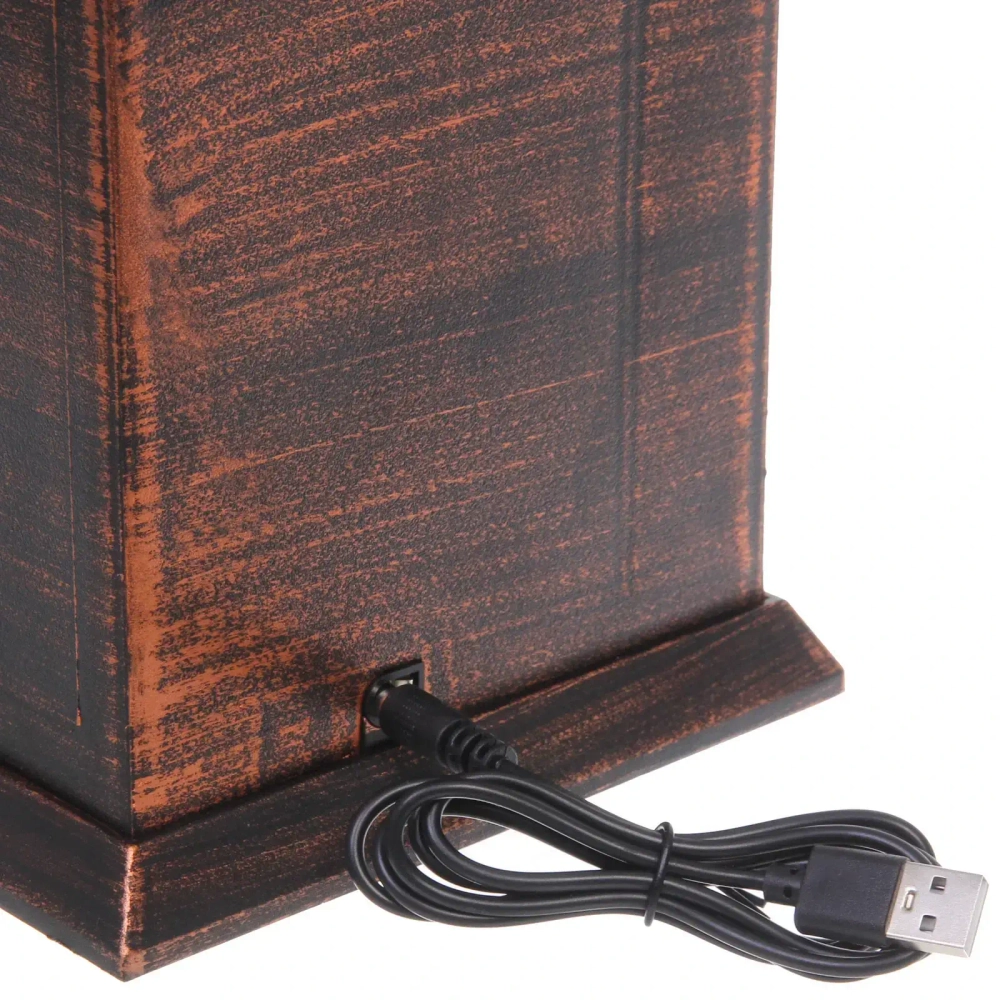 Сувенир с подсветкой «КАМИН - Огонь» 15*15*27 см (питание от USB и батареек)