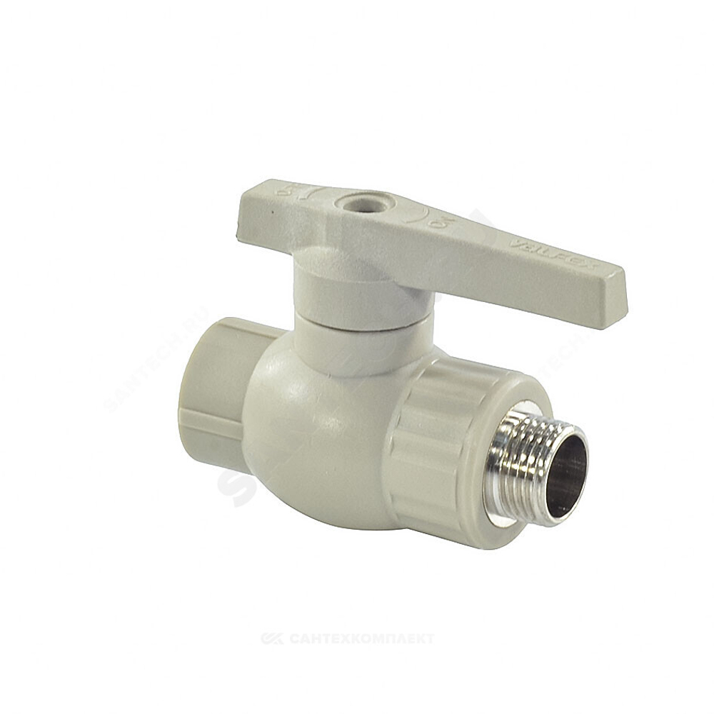 Кран шаровой PP-R серый Дн 25х3/4" НР VALFEX 10144225Г