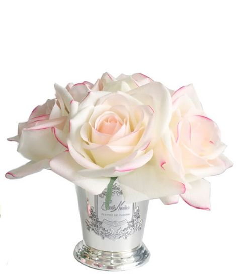 Букет роз бледно-розового цвета в металлической вазе, Cote Noire