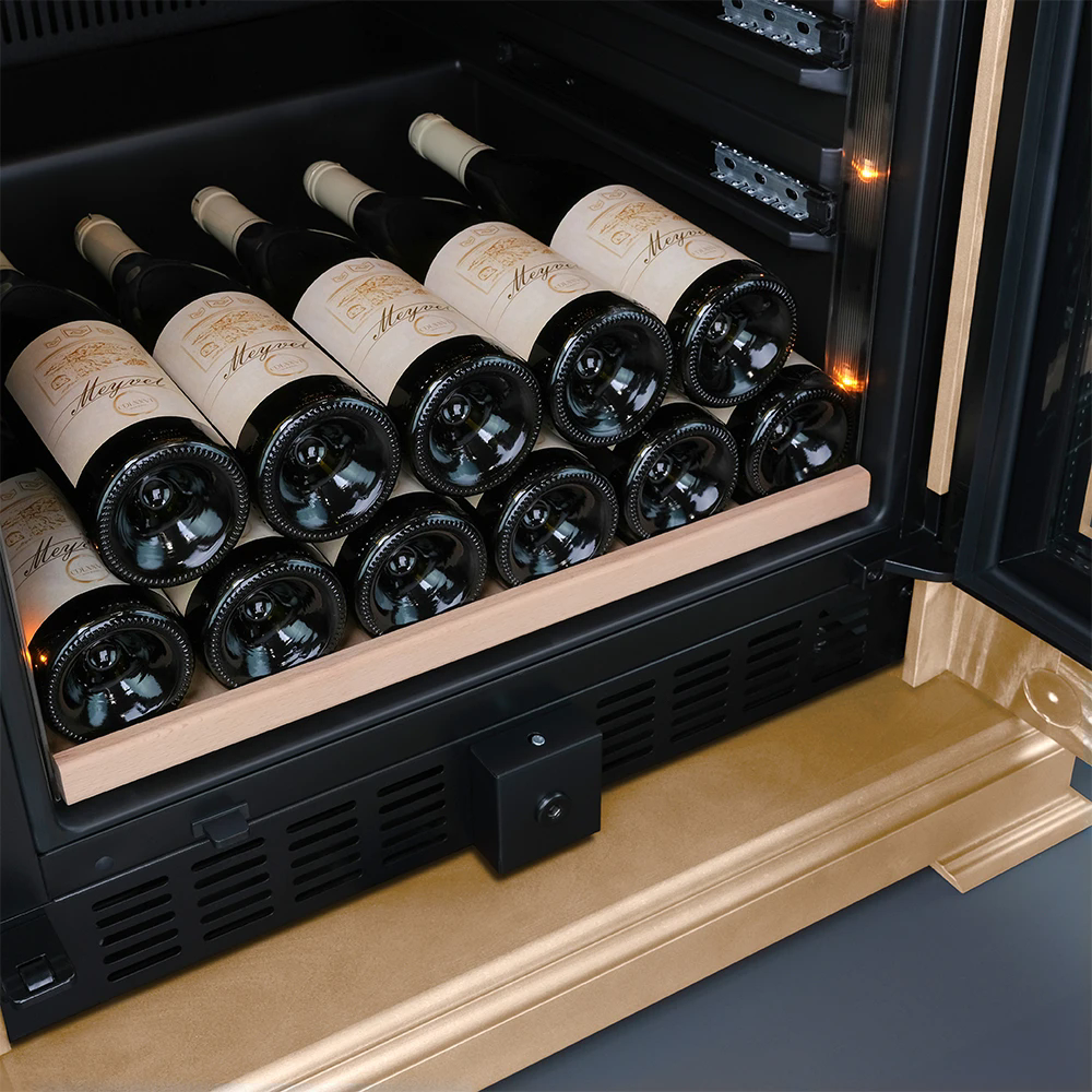 Винный шкаф двухзонный Meyvel MV77PRO-KBT2 (Натуральный бук)