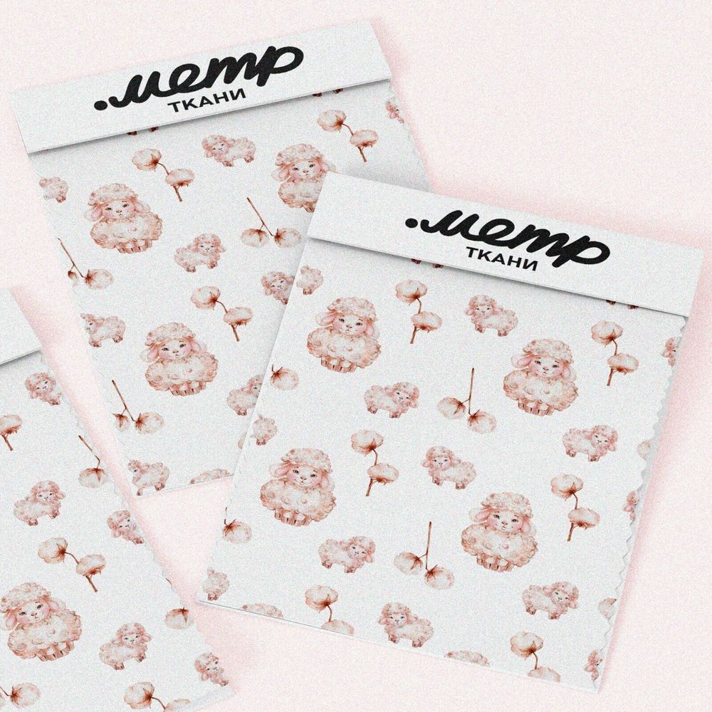 Ткань шелк Армани милые овечки