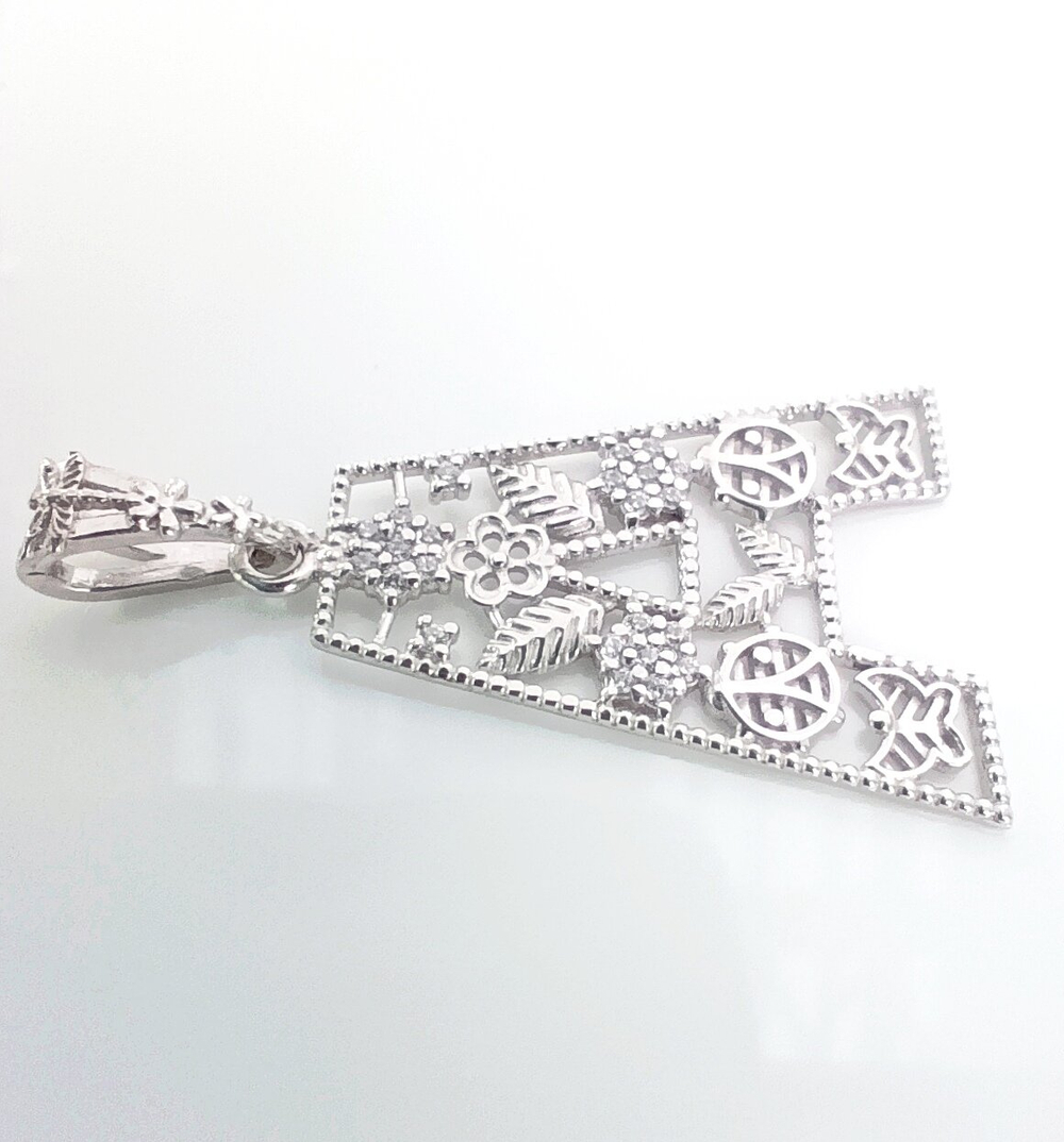 Подвеска ювелирная Эстерелла, серебро 925*, родированная, с фианитом/Ф