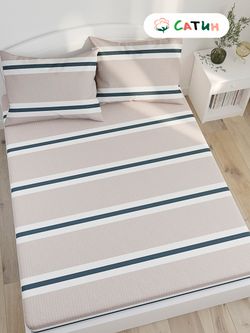 Постельное белье сатин Milky Garden "Alaska (компаньон)" евро Наволочка 70х70 см 2 шт Простынь на резинке 180x200 см Пододеяльник 200x215 см