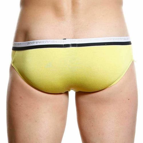 Мужские трусы брифы желтые Andrew Christian V Slim Holiday Brief Yellow