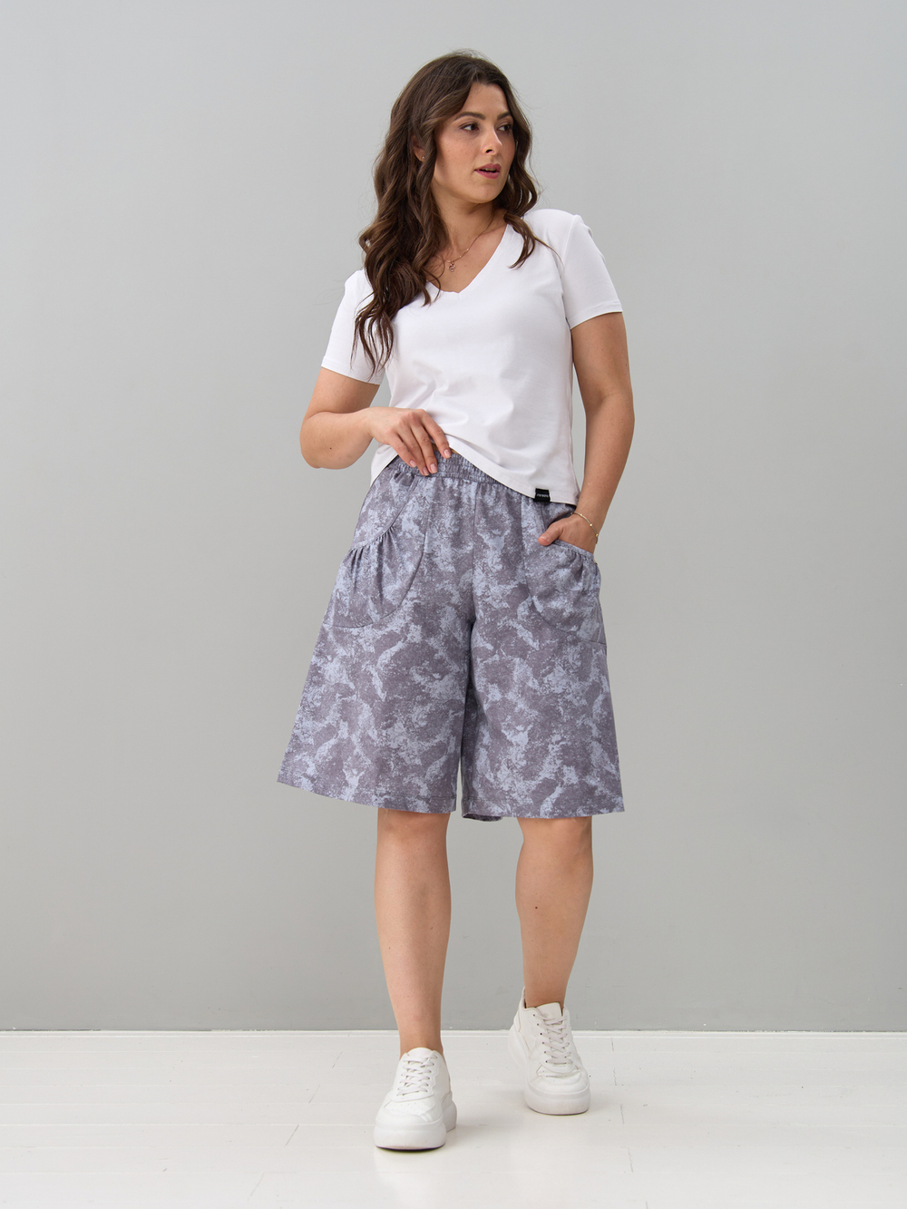 Юбка-шорты Ю-004/серый-варенка