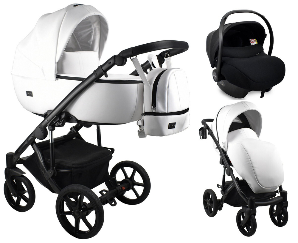 Детская коляска Bexa Air Eco 3 в 1 с автокреслом Avionaut Cosmo 04 белая кожа