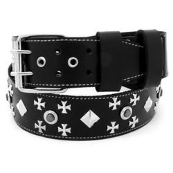 Ремень клепаный ромб с крестами (126)