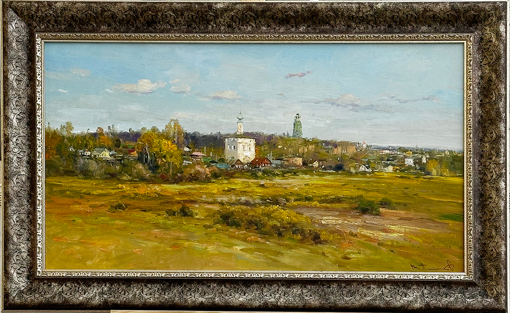 Плотников В.В. Суздаль. Ильинский луг. Холст, Масло. 2023г. Размер холста 40х70 см.