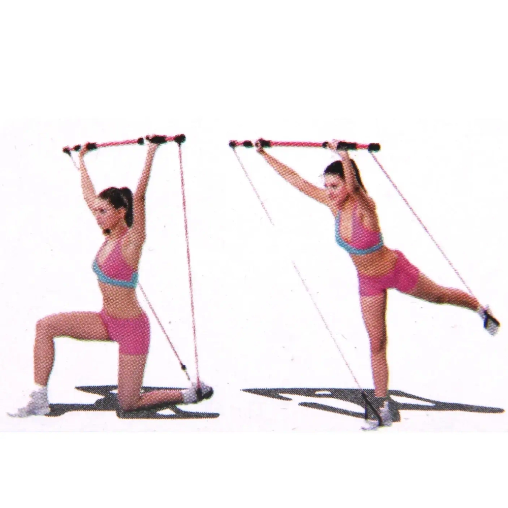 Гимнастическая палка с эспандерами «Пилатес», синий