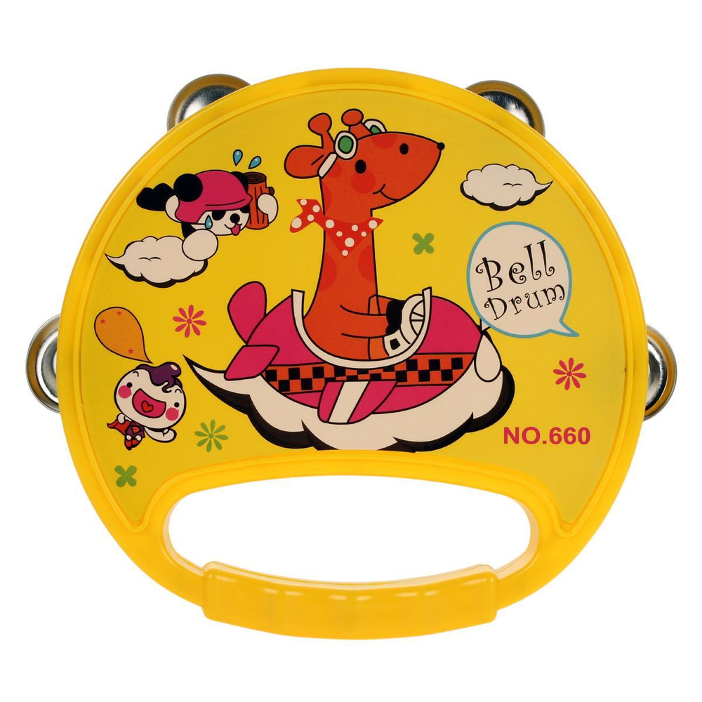 Бубен 16см, желтый, пакет 660