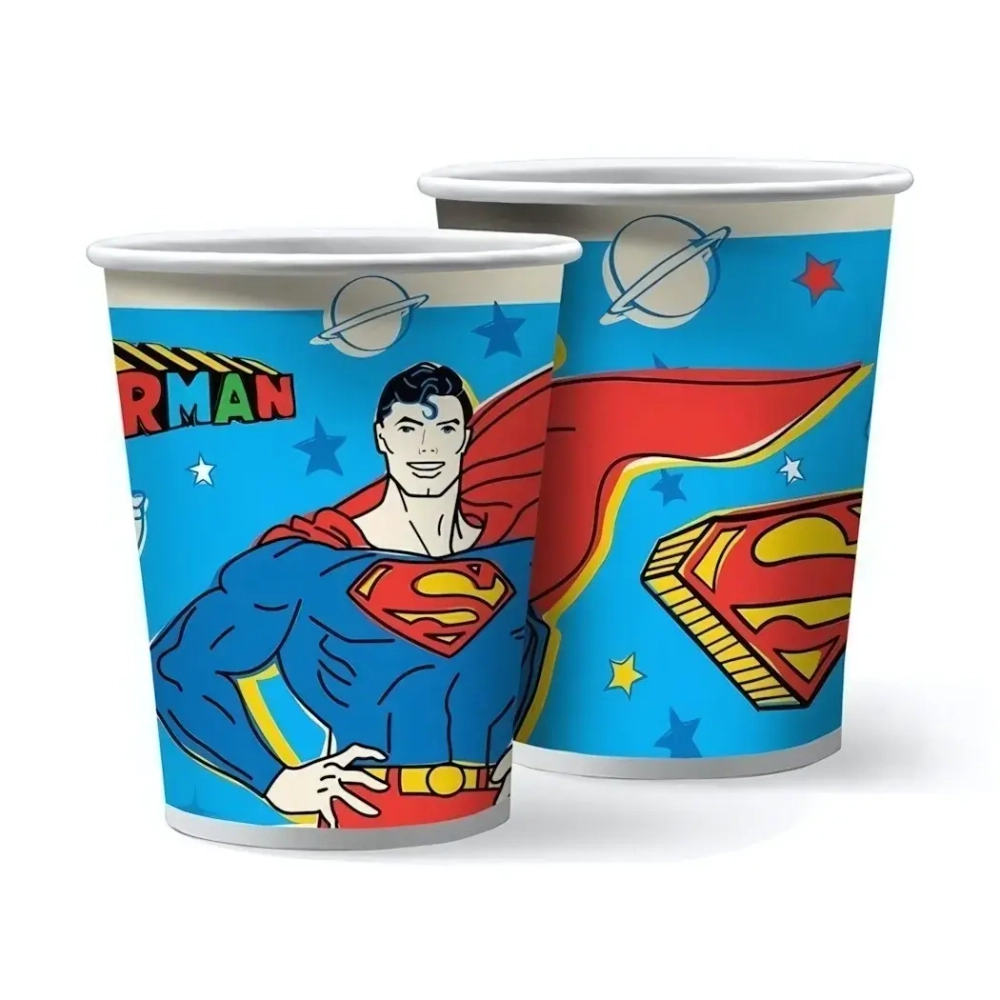 Набор бумажных стаканов 250мл 6шт «Superman»