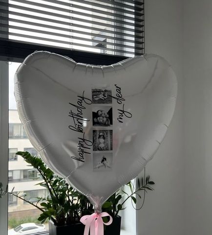 Шар сердце белое с фото My Dear