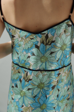 Платье комбинация из шелка Стелла Маккартни бирюзовый