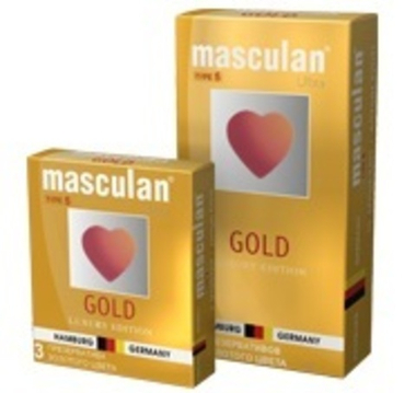 ПРЕЗЕРВАТИВЫ MASCULAN 5 ULTRA № 3 (УТОНЧЕННЫЙ ЛАТЕКС ЗОЛОТОГО ЦВЕТА) 3 шт.