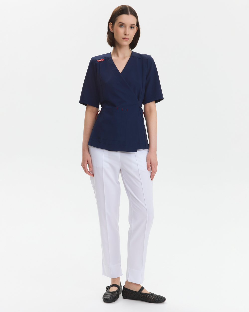 Брюки зауженные медицинские женские Сьют, белый