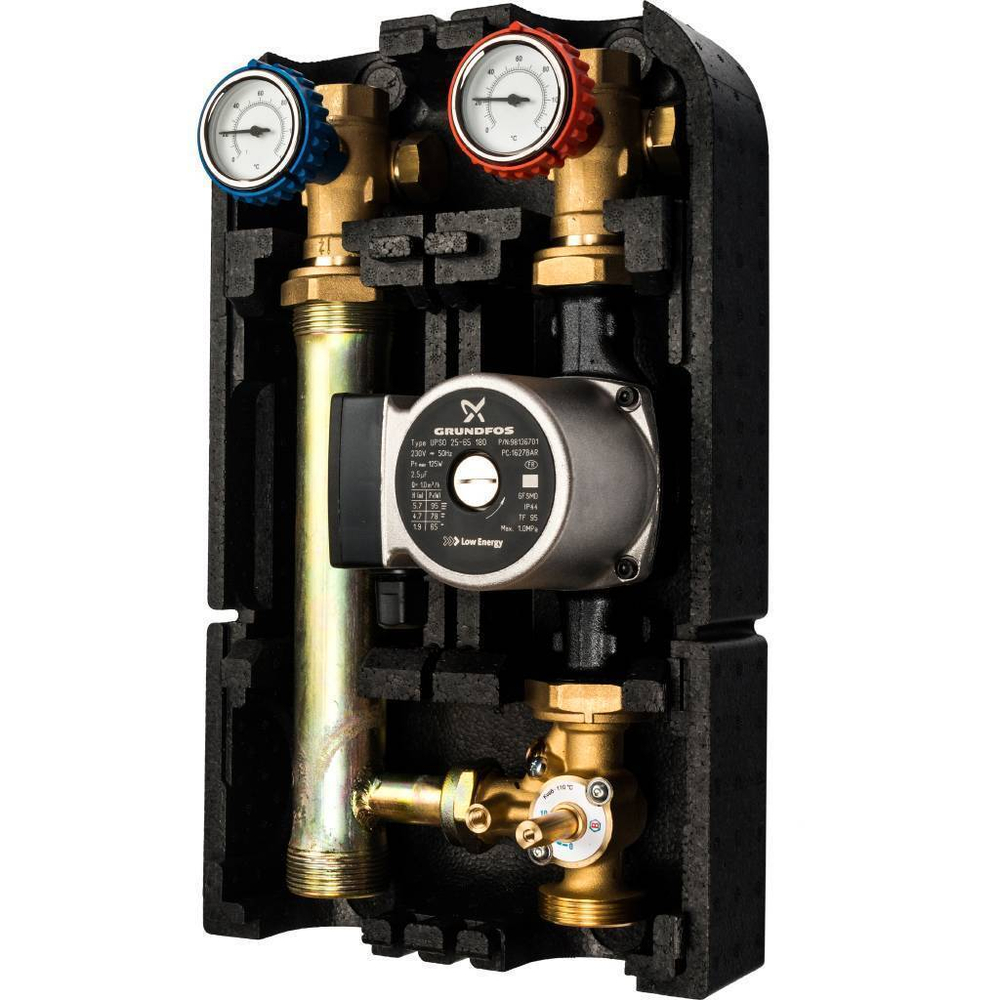 STOUT Насосная группа с 3-ходовым приводным смесителем 1" с насосом Grundfos UPSO 25-65