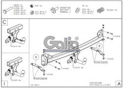 Фаркоп оцинкованный Galia F123C для Ford Explorer 2011-(паспорт и сертификат в комплекте)(без электрики)