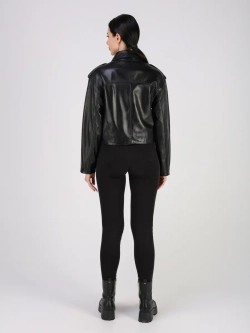 Кожаная куртка демисезонная косуха оверсайз