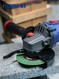 NANWEI 125 мм Угловая шлифовальная машина 5000/7000/9800 об/мин, 20 В, бесщеточный двигатель (Батарея 6,0ah x 2)