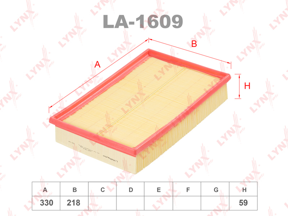 Фильтр воздушный  LYNX  LA-1609