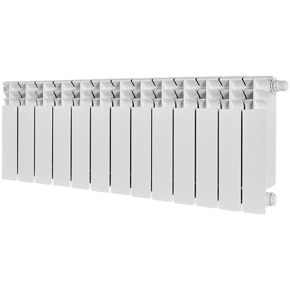 Радиатор биметаллический STOUT TITAN VENTIL 350 - 13 секций (подключение нижнее правое, цвет белый)