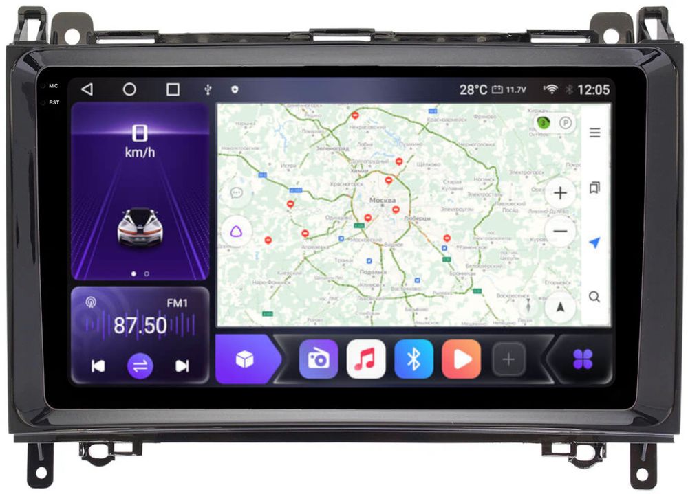 Магнитола для Mercedes-Benz Viano/Vito W639, Vito W447, A класс W169, B класс W245, Sprinter W906, VW Crafter - Carmedia OL-9946 QLed+2K, Android 12, TS10,  CarPlay, 4G SIM-слот